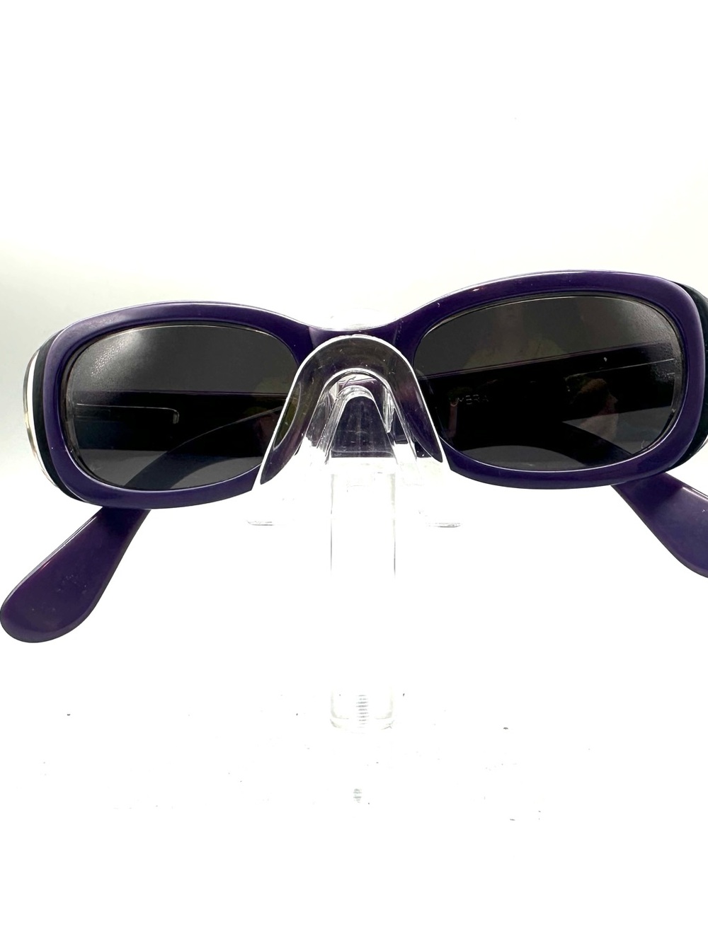 Vintage Umbra Purple Oval Sunglasses Retro Y2K Clear Layered Frame flaw